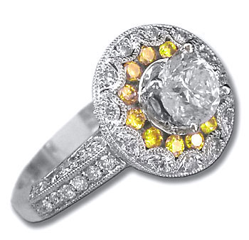 Ladies Diamond Ring 18K White Gold 1.90 cts. 6JSM2979A