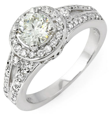 Diamond Engagement Ring 14K White Gold 1.34 cts. 6R741