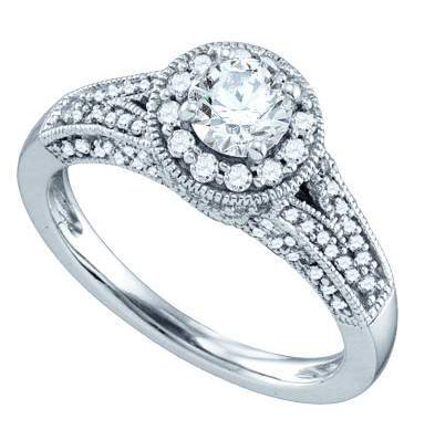 Diamond Engagement Ring 14K White Gold 1.09 cts. GD-72639 - Click Image to Close