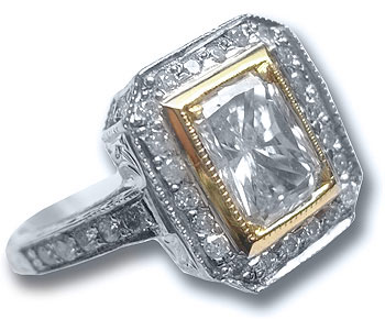 Ladies Diamond Ring 14K White Gold 1.59 cts. 7J6745