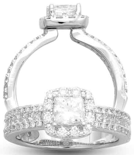 Diamond Engagement Ring 14K White Gold 1.60 cts. AV-59148 - Click Image to Close