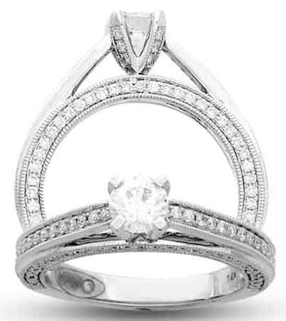 Diamond Engagement Ring 14K White Gold 1.05 cts. AV-59158 - Click Image to Close
