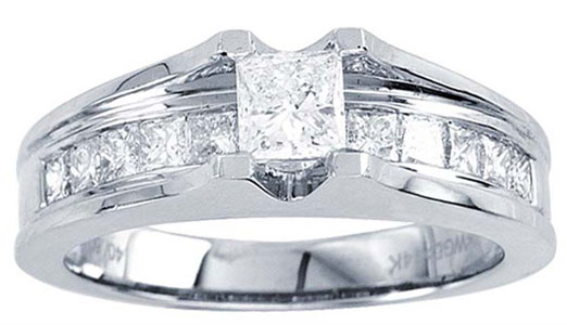 Diamond Engagement Ring 14K White Gold 0.50 cts. CL-19016