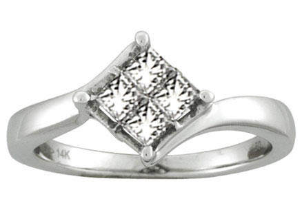 Diamond Engagement Ring 14K White Gold 0.50 cts. CL-19294