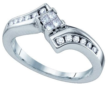 Ladies Diamond Engagement Ring 14K White Gold 0.26 cts. GD-15365