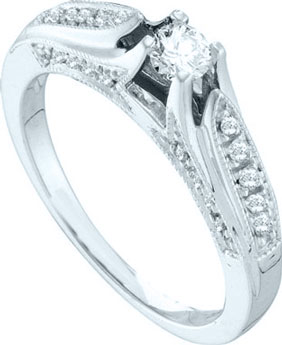 Ladies Diamond Engagement Ring 14K White Gold 0.33 cts. GD-18528