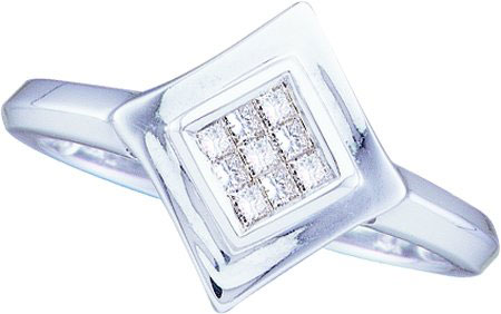 Ladies Diamond Engagement Ring 14K White Gold 0.15 cts. GD-21809