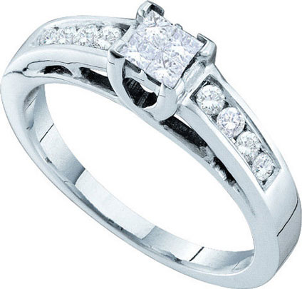 Ladies Diamond Engagement Ring 14K White Gold 0.35 cts. GD-21875