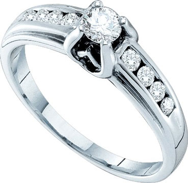 Ladies Diamond Engagement Ring 14K White Gold 0.44 cts. GD-24962