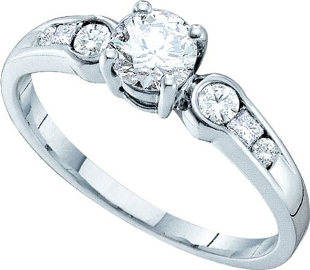 Ladies Diamond Engagement Ring 14K White Gold 0.75 cts. GD-26176
