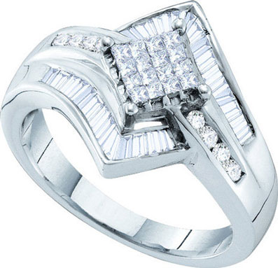 Ladies Diamond Engagement Ring 14K White Gold 0.50 cts. GD-26693