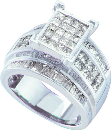 Ladies Diamond Engagement Ring 14K White Gold 2.70 cts. GD-26918
