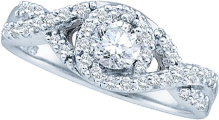 Ladies Diamond Engagement Ring 14K White Gold 0.50 cts. GD-29634