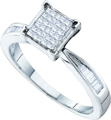 Ladies Diamond Engagement Ring 14K White Gold 0.30 cts. GD-34178