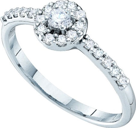 Ladies Diamond Engagement Ring 14K White Gold 0.34 cts. GD-35819