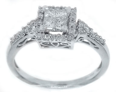 Ladies Diamond Engagement Ring 14K White Gold 0.48 cts. GD-38769