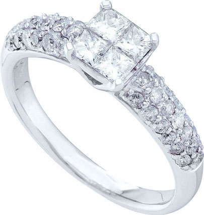 Ladies Diamond Engagement Ring 14K White Gold 1.00 ct. GD-39190
