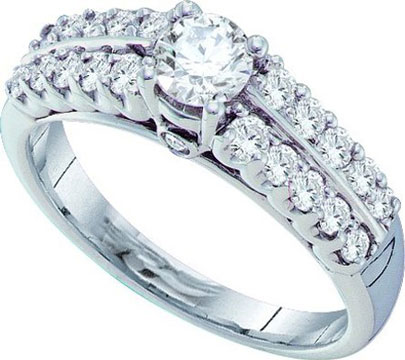 Ladies Diamond Engagement Ring 14K White Gold 0.99 cts. GD-39463 - Click Image to Close