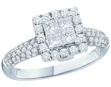 Ladies Diamond Engagement Ring 14K White Gold 1.00 ct. GD-39966 - Click Image to Close