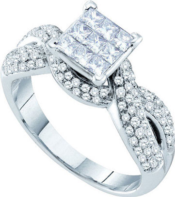 Ladies Diamond Engagement Ring 14K White Gold 0.99 cts. GD-39969