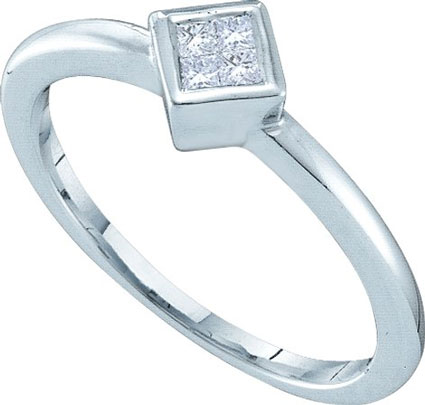 Ladies Diamond Engagement Ring 14K White Gold 0.10 cts. GD-40175