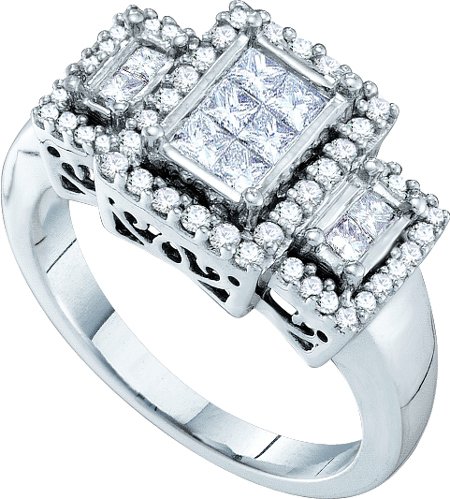 Ladies Diamond Engagement Ring 14K White Gold 0.73 cts. GD-40185 - Click Image to Close