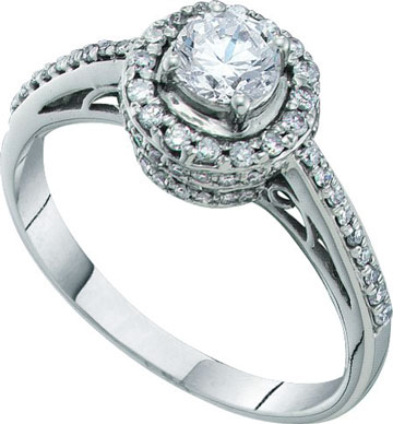 Diamond Engagement Ring 14K White Gold 0.76 cts. GD-41357
