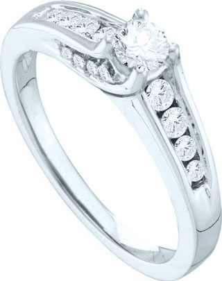 Ladies Diamond Engagement Ring 14K White Gold 0.50 cts. GD-41367 - Click Image to Close
