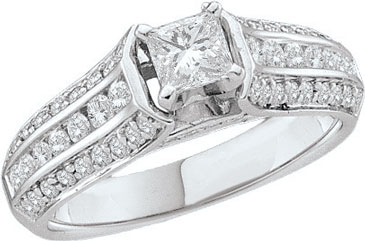 Ladies Diamond Engagement Ring 14K White Gold 1.00 ct. GD-41525