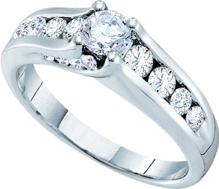 Ladies Diamond Engagement Ring 14K White Gold 1.00 ct. GD-41527