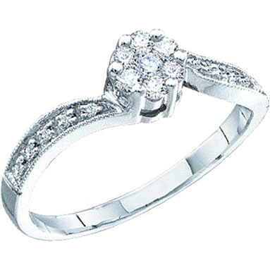Ladies Diamond Engagement Ring 14K White Gold 0.25 cts. GD-43543 - Click Image to Close