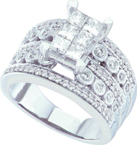 Ladies Diamond Egagement Ring 14K White Gold 1.51 cts. GD-44434 - Click Image to Close