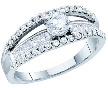 Ladies Diamond Engagement Ring 14K White Gold 1.00 ct. GD-44452