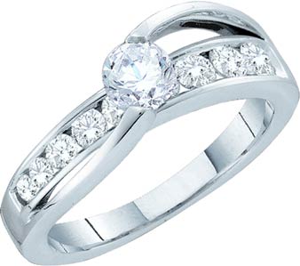 Ladies Diamond Engagement Ring 14K White Gold 1.00 ct. GD-44460 - Click Image to Close