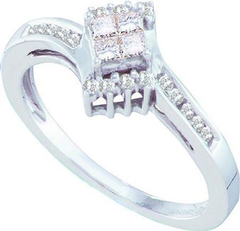 Ladies Diamond Engagement Ring 14K White Gold 0.25 cts. GD-44464