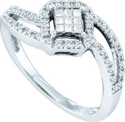 Ladies Diamond Engagement Ring 14K White Gold 0.25 cts. GD-44471