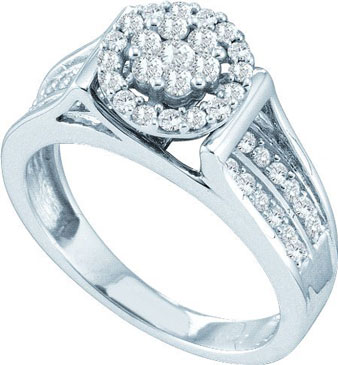 Ladies Diamond Engagement Ring 14K White Gold 0.52 cts. GD-44481