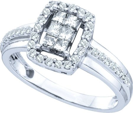Ladies Diamond Engagement Ring 14K White Gold 0.50 cts. GD-44518