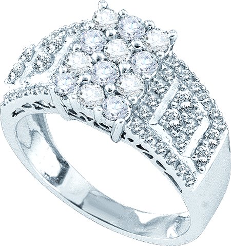 Ladies Diamond Engagement Ring 14K White Gold 1.00 ct. GD-44579 - Click Image to Close