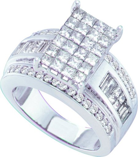 Ladies Diamond Engagement Ring 14K White Gold 2.00 ct. GD-44582 - Click Image to Close