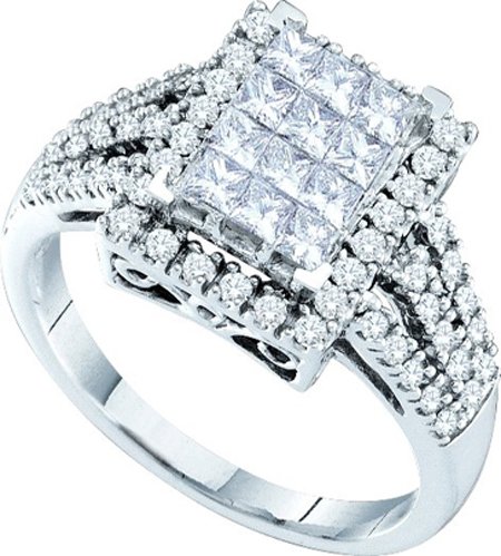 Ladies Diamond Egagement Ring 14K White Gold 0.98 cts. GD-44599
