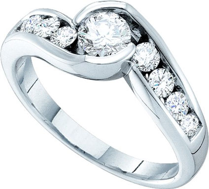 Ladies Diamond Engagement Ring 14K White Gold 0.91 cts. GD-45488