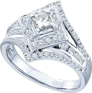 Ladies Diamond Engagement Ring 14K White Gold 1.00 ct. GD-45588
