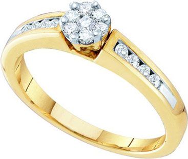 Diamond Engagement Ring 10K Two Tone Gold 0.27 cts. GD-46146