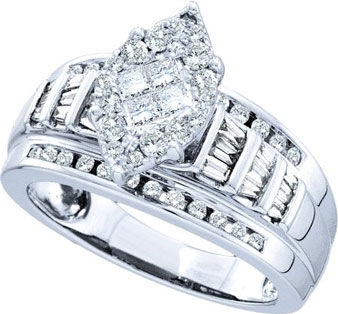 Ladies Diamond Engagement Ring 14K White Gold 0.82 cts. GD-46313