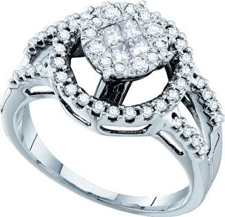 Ladies Diamond Engagement Ring 14K White Gold 0.68 cts. GD-46318 - Click Image to Close