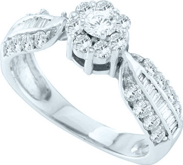 Ladies Diamond Engagement Ring 14K White Gold 1.10 cts. GD-46746