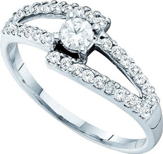 Ladies Diamond Engagement Ring 14K White Gold 0.50 cts. GD-46747