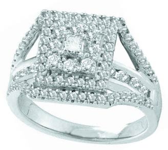 Ladies Diamond Engagement Ring 14K White Gold 1.00 ct. GD-47720