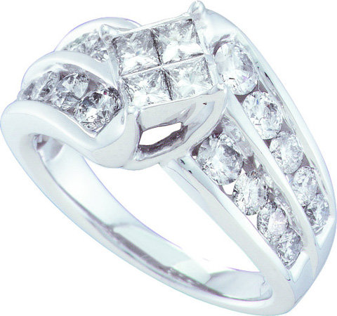 Ladies Diamond Egagement Ring 14K White Gold 2.00 ct. GD-47728